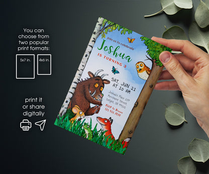 Gruffalo customizable invitation template | Share or Print | ME155