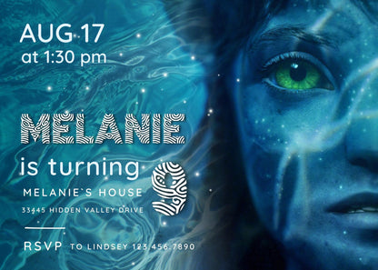 Avatar The Way of Water customizable invitation template | Share or Print | VJ832