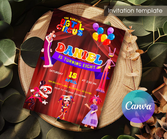 The Amazing Digital Circus customizable invitation template | Share or Print | AM836
