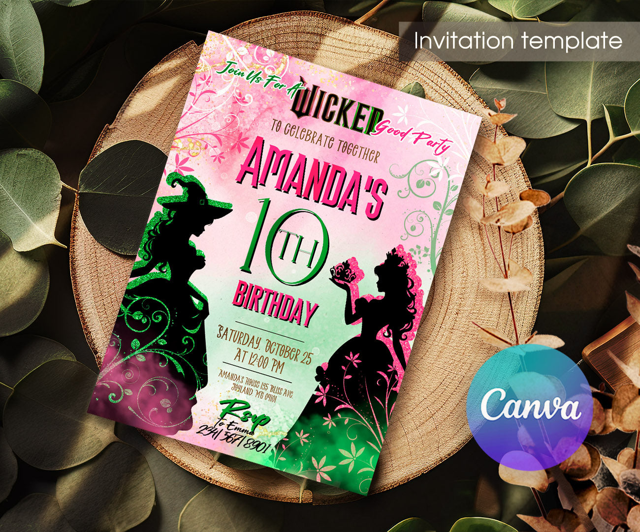 Wicked Musical Movie customizable invitation template | Share or Print | MU985