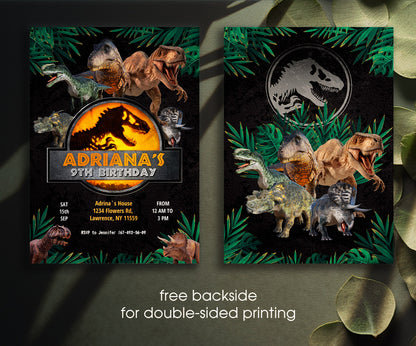 Jurassic World Dinosaur customizable invitation template | Share or Print | XM835