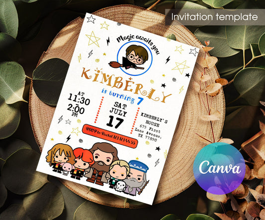 Harry Potter customizable invitation template | Share or Print | UU979