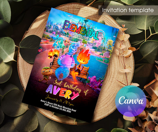 Elemental customizable invitation template | Share or Print | VS934