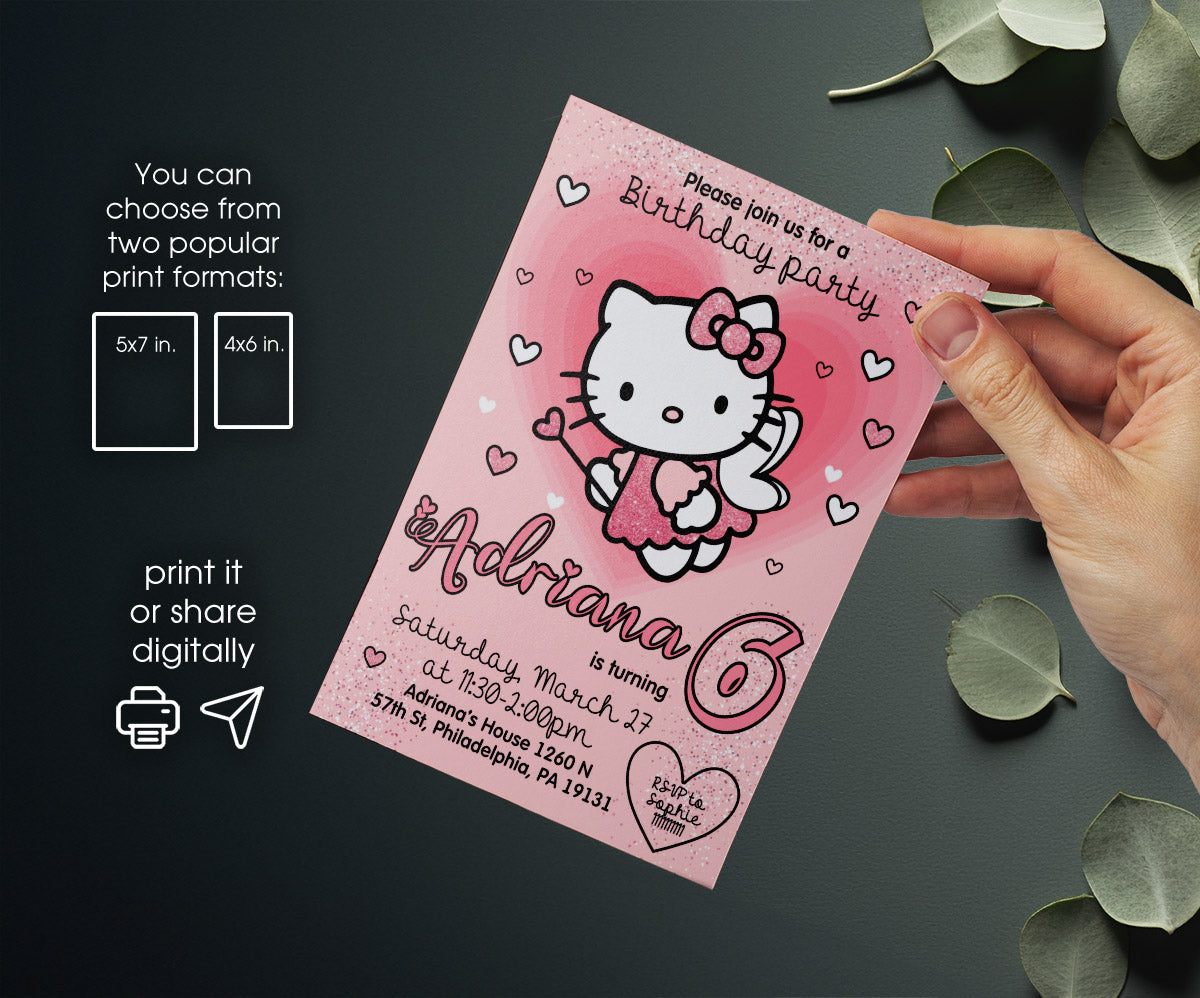 Hello Kitty Sanrio customizable invitation template | Share or Print | TC868