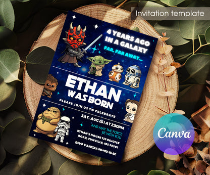 Star Wars Darth Vader customizable invitation template | Share or Print | boy | CN036