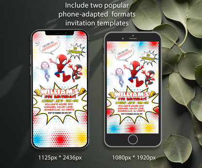 Spidey and His Amazing Friends customizable invitation template | Share or Print | boy | XE396