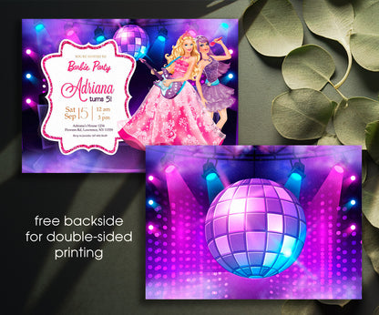 Barbie Pink customizable invitation template | Share or Print | girl | CT119