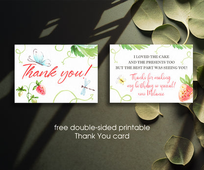 Berry First Birthday customizable invitation template | Share or Print | girl | GR803