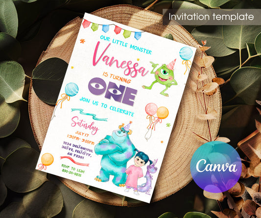Monsters, Inc. customizable invitation template | Share or Print | CF347