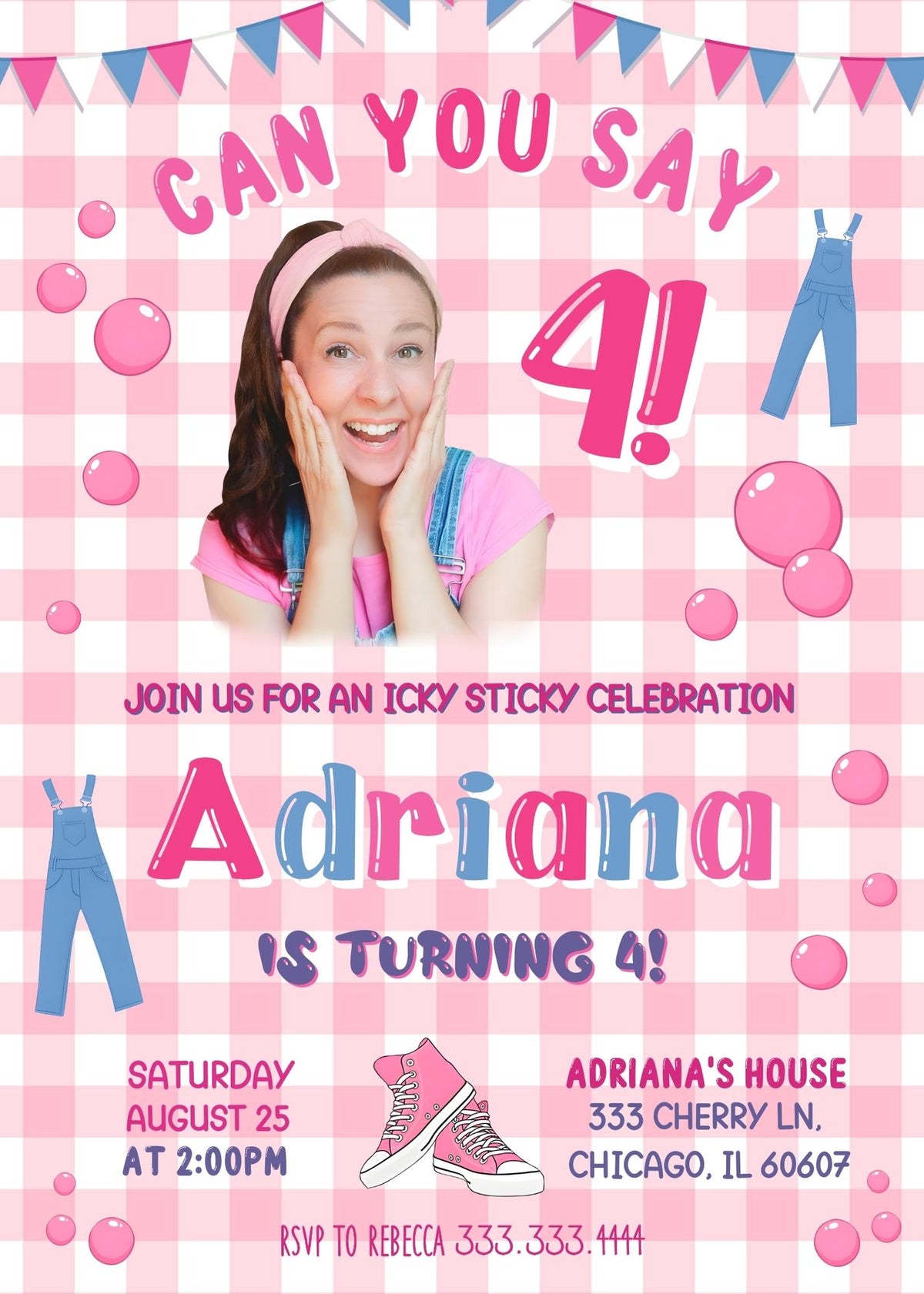 Ms. Rachel customizable invitation template | Share or Print | DY923