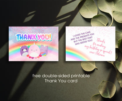 Squishmallows customizable invitation template | Share or Print | KD698