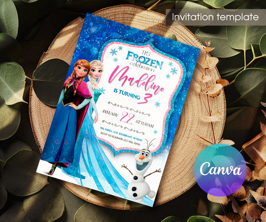 Frozen Elsa customizable invitation template | Share or Print | girl | GV140
