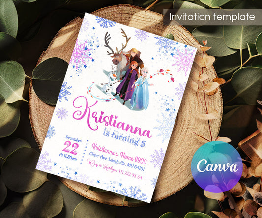 Frozen Elsa customizable invitation template | Share or Print | girl | PR494