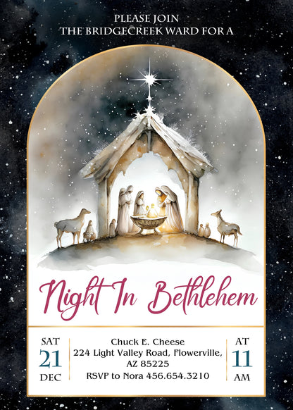A Night In Bethlehem customizable invitation template | Share or Print | JF965
