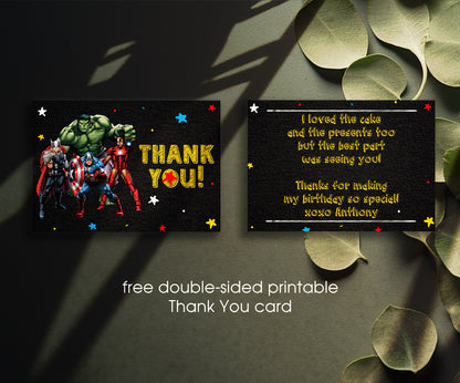 Avengers Marvel Superhero customizable invitation template | Share or Print | boy | FQ882