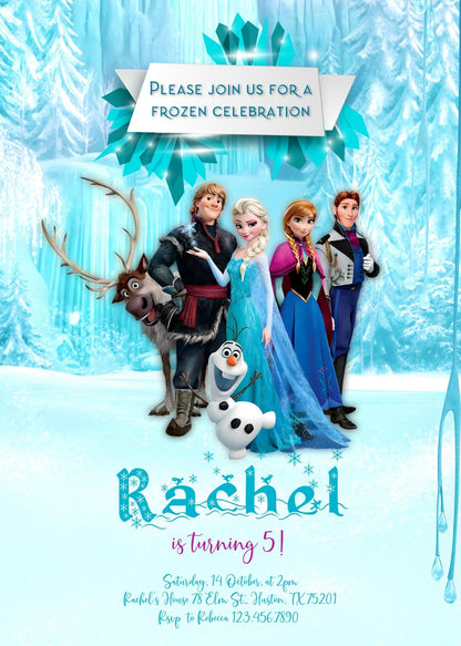 Frozen Elsa customizable invitation template | Share or Print | girl | GT221