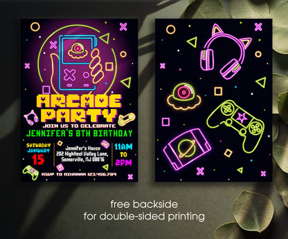 Arcade Gamer customizable invitation template | Share or Print | EE330