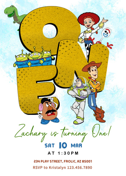 Toy Story Woody customizable invitation template | Share or Print | OX717