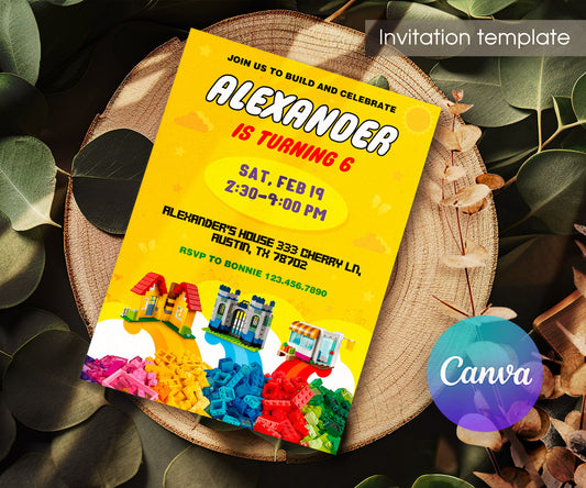 Lego customizable invitation template | Share or Print | YV418