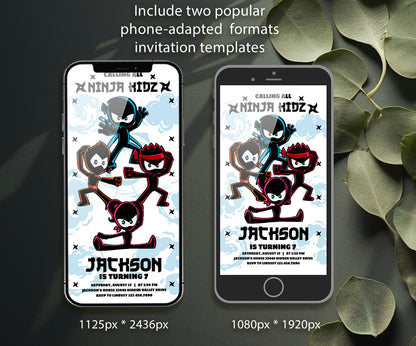 Ninja Kidz TV customizable invitation template | Share or Print | IW719