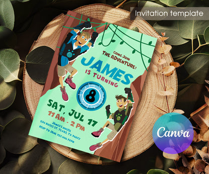 Wild Kratts Creature Hero customizable invitation template | Share or Print | WC207