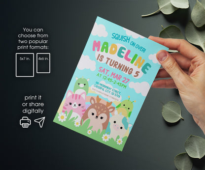 Squishmallows customizable invitation template | Share or Print | PN473