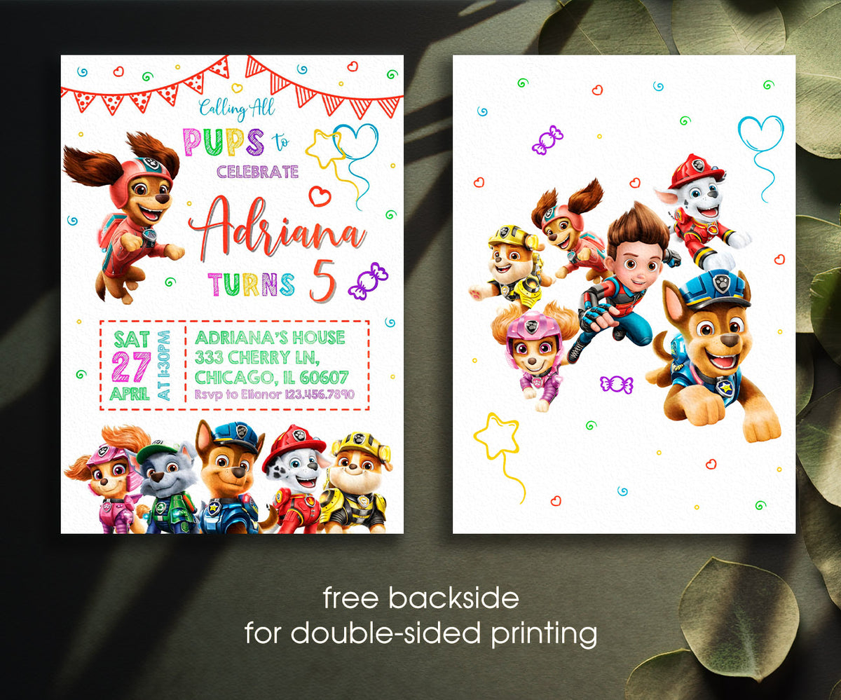 PAW Patrol customizable invitation template | Share or Print | DT610