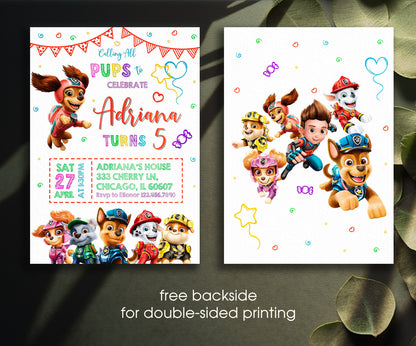 PAW Patrol customizable invitation template | Share or Print | DT610