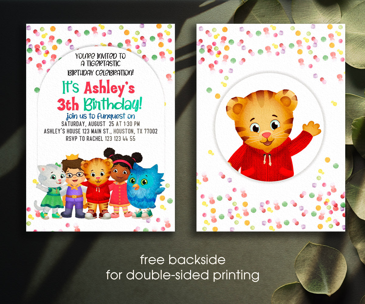 Daniel Tiger's Neighborhood customizable invitation template | Share or Print | LF128