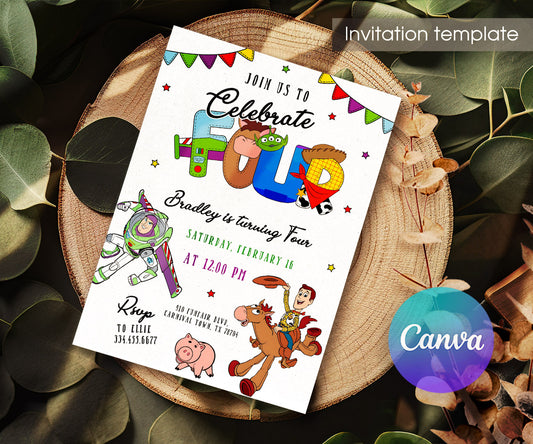 Toy Story Woody customizable invitation template | Share or Print | FT248