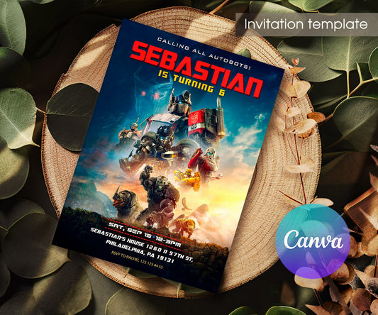 Transformers Rescue Bots customizable invitation template | Share or Print | boy | QM232