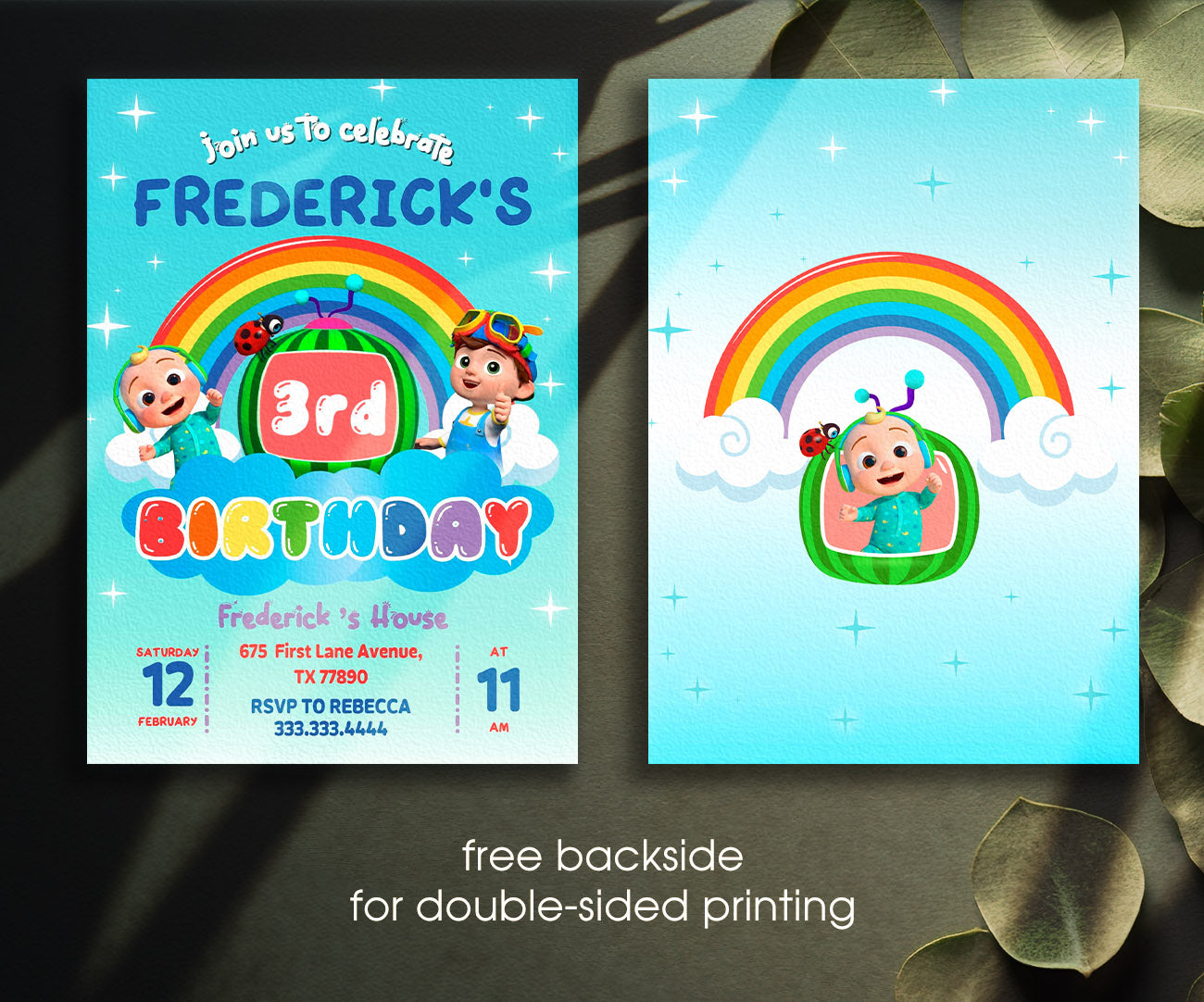 Cocomelon customizable invitation template | Share or Print | BY250