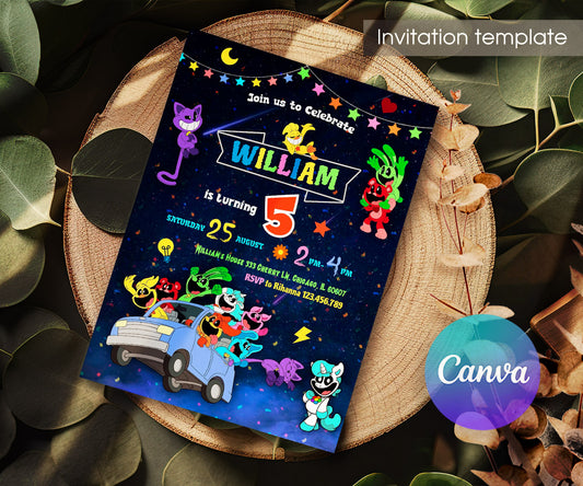 Smiling Critters customizable invitation template | Share or Print | BZ307