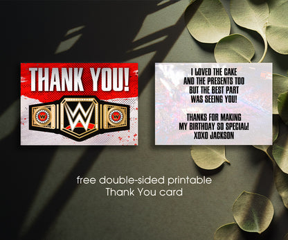 Wrestling WWE WrestleMania customizable invitation template | Share or Print | boy | ZF686