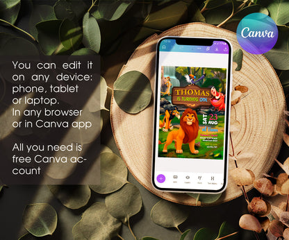 Lion King Simba customizable invitation template | Share or Print | PY031
