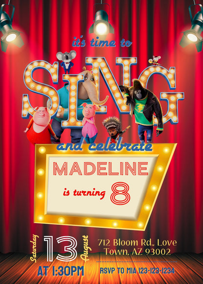 Sing Two Karaoke customizable invitation template | Share or Print | JK126