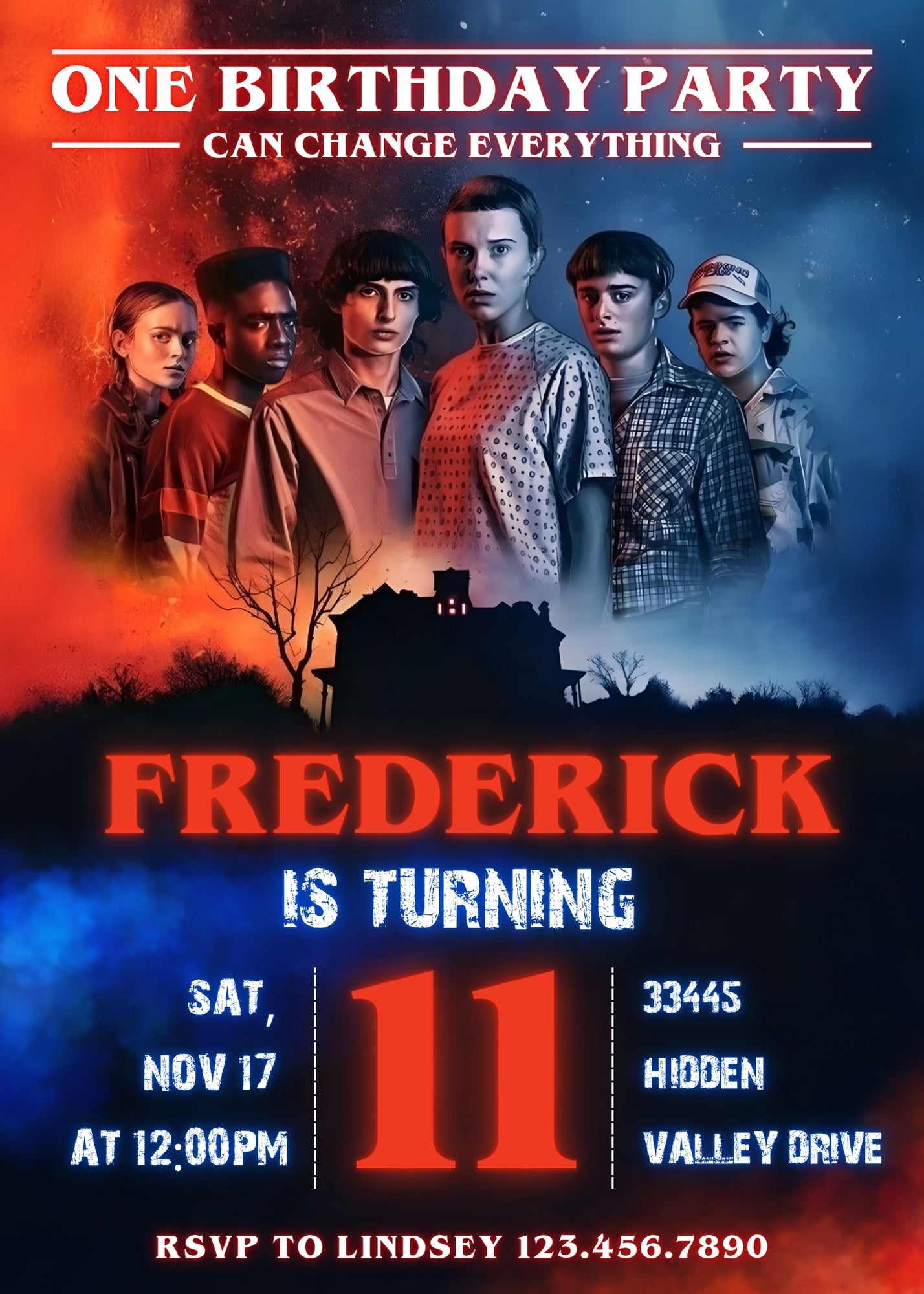 Stranger Things customizable invitation template | Share or Print | PD727