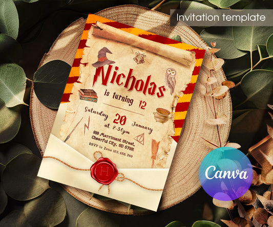 Harry Potter customizable invitation template | Share or Print | IF512