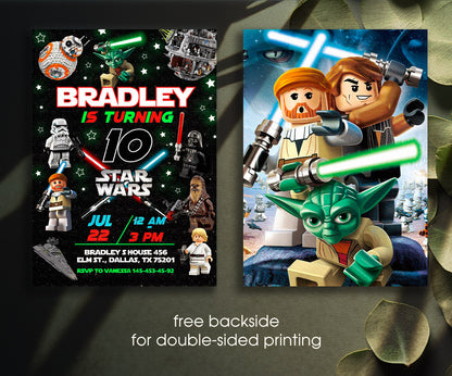 Star Wars Darth Vader Lego Minifigures customizable invitation template | Share or Print | AM114