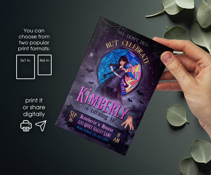 Wednesday Addams customizable invitation template | Share or Print | girl | BZ495