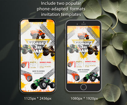 Monster Jam  Monster Truck customizable invitation template | Share or Print | boy | YP349