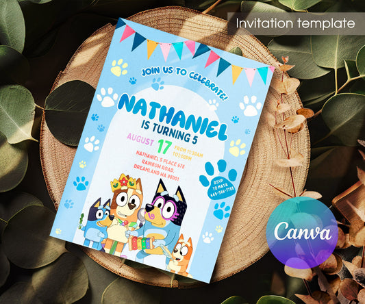 Bluey Bingo customizable invitation template | Share or Print | ZG762