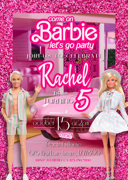 Barbie Pink customizable invitation template | Share or Print | girl | ZC931
