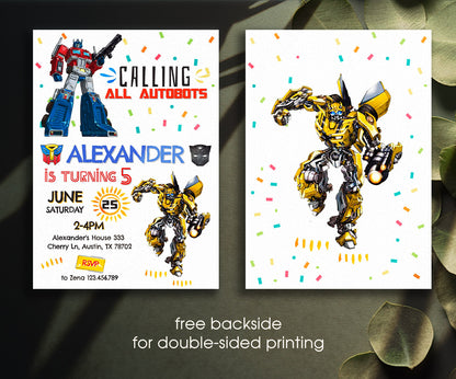 Transformers Rescue Bots customizable invitation template | Share or Print | boy | CL252
