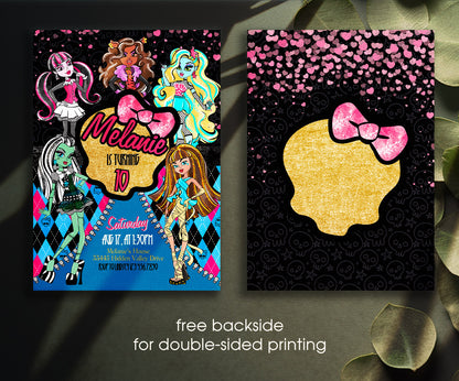Monster High customizable invitation template | Share or Print | girl | KN629