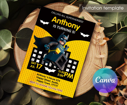 Lego Minifigures customizable invitation template | Share or Print | SN821