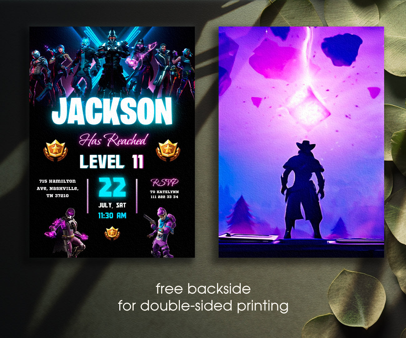 Fortnite Gamer customizable invitation template | Share or Print | boy | AJ184