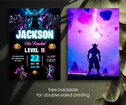 Fortnite Gamer customizable invitation template | Share or Print | boy | AJ184