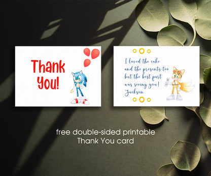 Sonic the Hedgehog customizable invitation template | Share or Print | WC711