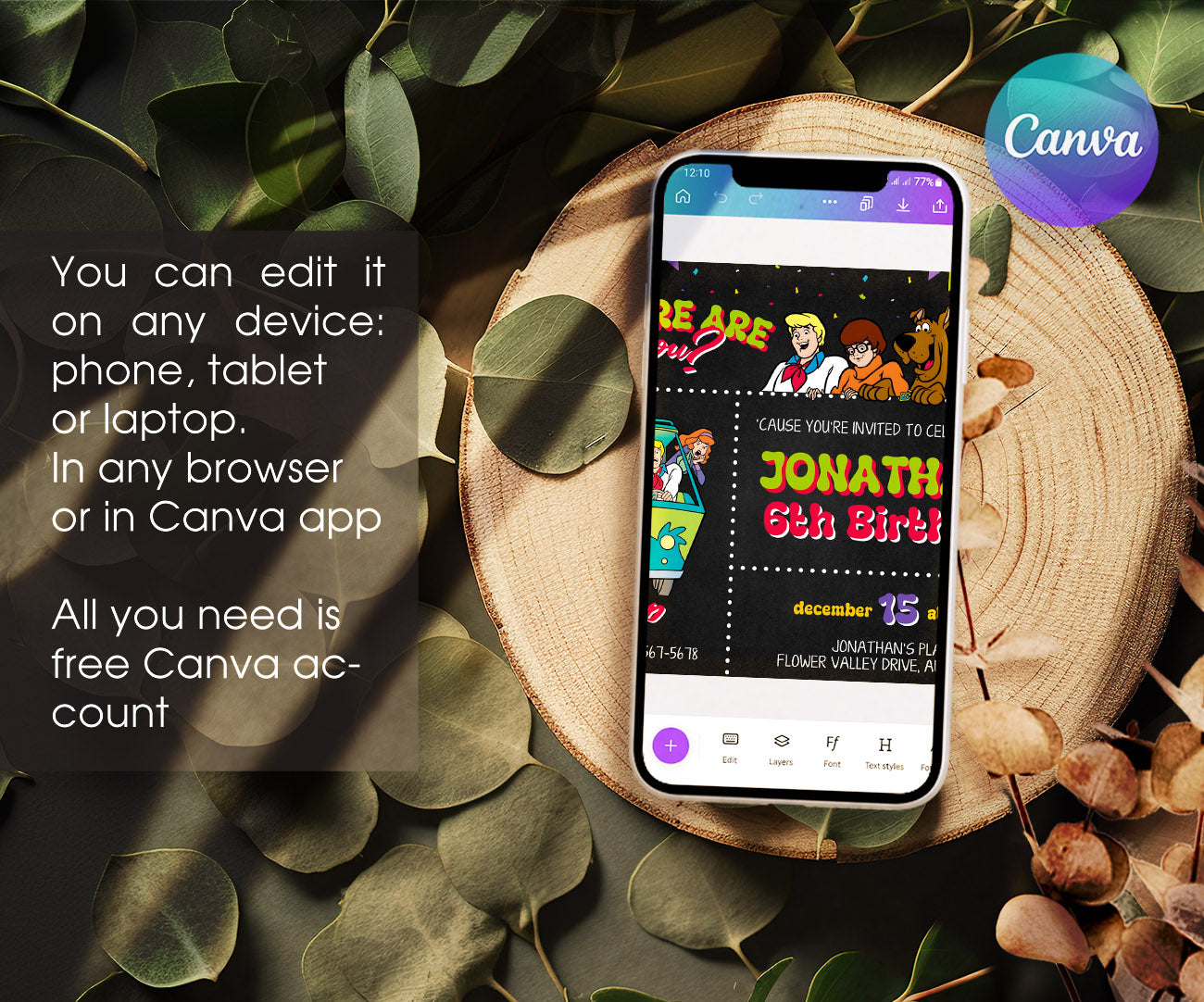 Scooby-Doo customizable invitation template | Share or Print | RY148